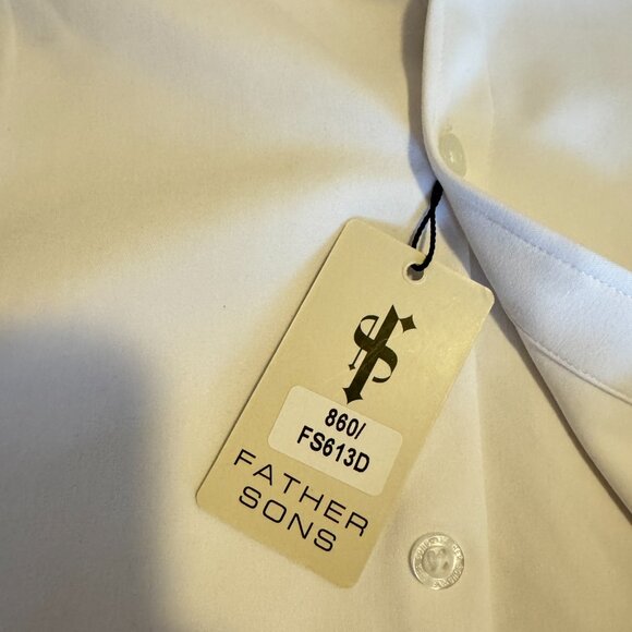 Father Sons long sleeve white button up BRAND NEW - Picture 4 of 5